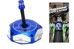 USTPO Bouchon de réservoir de carburant CNC en aluminium avec reniflard d'aération pour moto tout-terrain YZ WR KX KLX KFX 85 125 250 450 RMZ 250 450 - Bleu