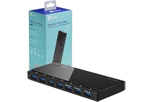 TP-Link UH700 USB Hub, 1.5A Fast Charging 7-Port Docking Station, 10x Data Transfer Speed up to 5Gbps, 12V/2.5A Power Adapter and 1m USB 3.0 Cable, Compatible with Windows, Mac OS X and Linux systems