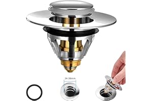 ABNII Universale Tappo Lavandino Bagno, Pop Up Tappo Scarico Filtro Con Anti Clogging, Tappo Per Vasca Da Bagno, Tappo Per Lavabo a Scomparsa, Tappi per Lavello (34-38mm)