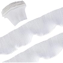 5 Meters A Strati A Pieghe Nastro Di Organza Gathered Mesh Pizzo Bianco Bordo 65 Mm Larghezza Bordo Passamanerie Tessuto Vintage Ricamato Applique Per Cucire Craft Vestito Gonna Extender Calzini - 3