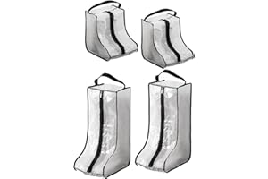 Kopinma Tragbare Schuhbeutel, Staubdicht Schuhbeutel, Schuhtasche, Organizer Tasche für 2 Hoch + 2 Kurz, Stiefeltasche, wasserdichte Schutztasche Schuhsack Gadgets, Schwarz