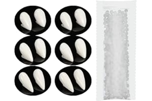 BBTO 6 Pares Colmillos de Dientes de Vampiro, Decoración de Utilería de Dentadura Postiza de Cosplay de Fiesta de Halloween con Adhesivo de Pellets de Dientes para Halloween, 13/15/ 17 mm