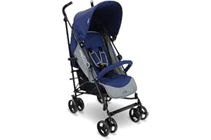 My Babiie MB02 Stroller - from Birth to 4 Years (22kg), Lightweight & Compact Umbrella Fold, Travel Buggy for Toddlers - Blue & Grey