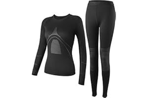 Bobelle Wear Thermounterwäsche Damen,Winter Skiunterwäsche Funktionsunterwäsche Set Warm Thermo Unterwäsche Frauen mit Innenfleece