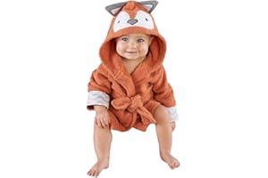 CuteOn Bébé Peignoir - Unisexe Bébé des Gamins Dessin animé Animal Flanelle Encapuchonné Peignoir de Bain Pyjamas Vêtements de Nuit