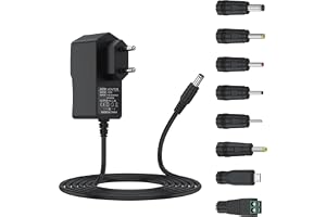 Mugust AC-adapter 5 V 2 A strömförsörjning, AC 220 V 230 V till DC 5 V 500 mA 1 000 mA 1 500 mA effektdrivrutin 5,5 mm med 8