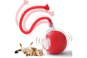 NAVESO Piłka dla kota, elektryczna piłka dla kota, zabawki dla kota, interaktywna piłka dla psa, obracająca się o 360°, zabawka dla kota, zabawki dla kotów, zabawki dla psów, USB do ładowania, 3 tryby