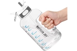 JIMACRO Butelka na Wodę, 1,5 Litro Butelka na Wodę ze Słomką i Uchwytem Bez BPA, Butelka na Wodę do Codziennego Spożycia z Funkcją śledzenia Czasu, Która Przypomina Czas Picia, Idealna do Nawodnienia