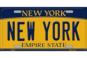 Inga Placa de matrícula con Texto en inglés New York State Background Novelty de 15 x 30 cm