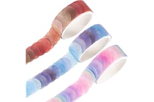 YUBBAEX Owoce cukierkowe 23/40 cm zestaw okrągłych naklejek Washi w kropki, 300 kropek po 3 rolki, do pamiętnika, scrapbookingu (kryształowe cukierki)