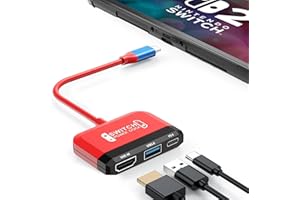 RREAKA Switch Dock for Nintendo Switch OLED, 3 in 1 Switch TV Adapter with 4K HDMI, USB 3.0 Port, Type C 100W Charging, Portable Switch Docking Station Travel, for Samsung Dex S24, MacBook