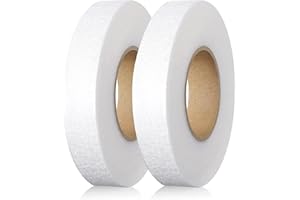LAMIRE 2 Pack 140 Yards Wonder Web Hemming Tape - 20mm Wide Hem Tape Extra Strong No Sewing - Iron on Fabric Fusing Tape for Jeans, School Badges, Trousers, Curtains Bonding & Patching (White)
