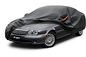 Kayme 7 Layers Car Cover Waterproof Breathable, Custom Fit Jaguar X-type (2001-2009), Outdoor Full Cover Sun Rain UV Dust All Weather Protection. Shipping From UK Warehouse.