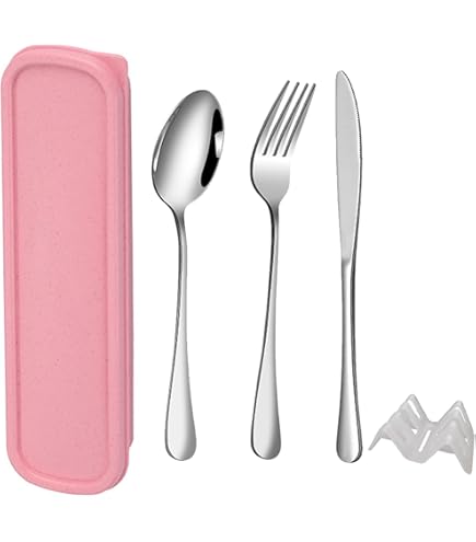 Set Posate Da Viaggio 3 Pezzi Acciaio Inox - Con Portapranzo, Per Picnic E Ufficio - Foto 8