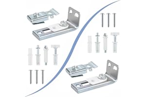 HEKOBAG Bifold Door Hardware Repair Kit, 2 Pack Bi-fold Sliding Closet Door Hardware Kit for 7/8" to 1" Track, Includes Top & Bottom Brackets, Top & Bottom Pivots,Guide Wheel for Folding Pocket Door