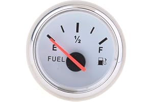 HTYG Indicatore del livello del carburante a LED da 52 mm-Accessorio per benzina per strumenti marini per barche-Strumento per carburante con indicatore digitale per moto (bianca)