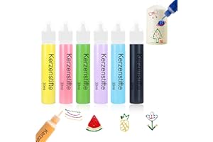 Scentoria 6 Stück Wachsstifte für Kerzen, Kerzen Bemalen Set Bunt 30 ml, Wachsstifte für Kerzen, Kerzenstifte, Candle Pen für Kerzen Verzieren, Kerzen Bemalen, Tassen Bemalen, Keramik Bemalen set
