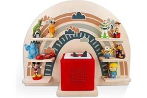 GRAVURZEILE Toniebox Étagère murale pour chambre d'enfant, 24 figurines Tonie, surface magnétique, couleur : bleu (sans nom)