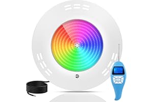 LyLmLe Foco LED Plano Piscina Relleno de Resin, 35W Lámpara Piscina RGB Multicolor con Control Remoto para Superficie extraplano, Ángulo haz 140°, IP68 Impermeable 12V AC Luce Sumergibles Piscinas