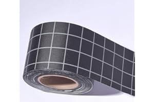 GUEST RUYUNLAI Borde Del Papel Pintado Auto Adhesivo Cuadrado negro Del Papel Pintado Del Pvc Cenefa Autoadhesiva Para DecoracióN De Pared De Cocina BañO 10CM X 500CM