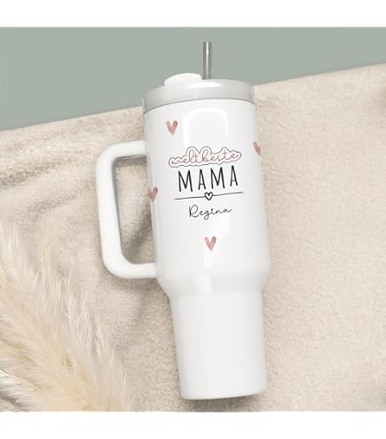 Thermobecher Für Mama - 600 Ml, Edelstahl, Mit Spruch 'Du Bist Die Beste Mama' - Geschenk Zum Muttertag
