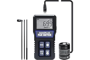 DANOPLUS PAR Meter for Reef Tank, Waterproof PAR Meter Aquarium IP68 Quantum Sensor PPFD Meter Data Logger, Full-Spectrum Quantum PAR Meter with 79" Cable and 37" Solid Telescopic Pole Included