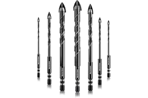 Meccion Wiertła do płytek 3-12 mm Profesjonalne wiertła krzyżowe z węglika wolframu do płytek, cegieł, szkła, porcelany, plastiku, drewna, cementu, miękkiego metalu