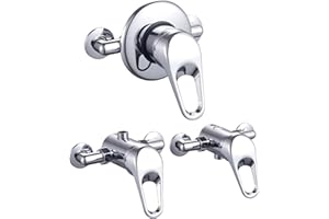 KINGBATH™ Shower Valve Mixer Manual Exposed/Concealed Wall Mounted Top or Bottom Outlet Solid Brass Modern Chrome Finished Easy to Install
