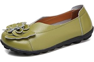 Gaatpot Women's Soft Leather Moccasins Casual Slip-on Loafers Boat Shoes Driving Shoes Sandals