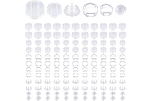 TOAOB THE ONE AND ONLY BABY TOAOB 100 pezzi Orecchini Pad Clip 6 Forme Trasparente Cuscinetti in Silicone per Orecchini a Clip Chiusure per Orecchini