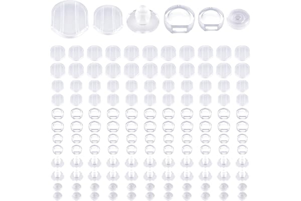 TOAOB 80 st öronkuddar klar silikon 10 x 8 mm och 14 x 12 mm för örhängen