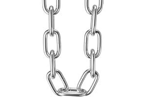 Stainless Steel Link Chain, Ekunbuy 304 Stainless Steel Link Proof Coil Chain Heavy Duty Chains Cable Safty Towing Chain for Trailer Swing Hanging Anti-Theft