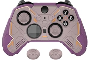 PlayVital Osłona na Kontroler do Xbox Elite Series 2 Core z Nakładkami Joystick i Naklejką, Silikonowe Etui Ochronne do Xbox Elite Series 2 – Różowy Brąz & Fiolet, Mecha Stellar