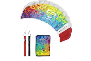 Skymonkey Airtwister Aquilone da trazione Ready 2 Fly 130 cm / 180 cm / 230 cm campata [Verde-Giallo]