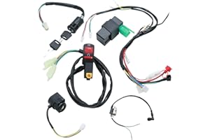 JUUDDENPARTS CDI Ignition Coil Spark Plug Key Switch Kill Switch Wire Harness Kit, for 50cc 70cc 110cc 125cc 140cc 160CC, 4 Stroke Dirt Bikes ATV Dune Buggy