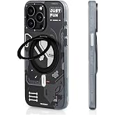 Youngkit iPhone 15 Pro Max Uyumlu Kılıf Magsafe ile Uyumlu Youngkit 360&deg; Standlı Starship Serisi Siyah