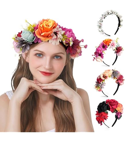 Miya Luxus-Stirnband – Handgemacht, Mit Perlen & Kristallen – Rot-gold, Für Hochzeit, Partys