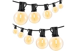 VANDABAO Catena Luminosa Esterno - 25m Luci da Esterno Giardino,35+2 G40 Lampadine Lucine da Esterno Catene Luminose Esterni Decorative per Natale Terrazzo Matrimonio Partito (25M 35+2)