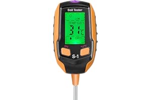 Qoolife Bodenfeuchtemessgerät, digitales 4-in-1-Bodentestkit für Pflanzen, Temperatur, Bodenfeuchtigkeit, Boden-PH-Messgerät, Gartenarbeit, Sonnenlichtintensität, Bodentestmessgerät für Gartenarbeit