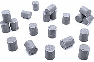 EnderToys Assorted Battered Barrels, Terrain Scenery for Tabletop 28mm Miniatures Wargame, 3D Printed and Paintable