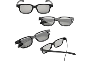 QLHNGUZ 4Pcs Universal Black 3D Glasses for Cinema - Passive 3D TV Glasses for Adults, Perfect for Home Theater, Movies, Gaming