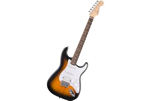 Squier by Fender Debut Stratocaster HT HSS elgitarr, 2 färger Sunburst | Den bästa elgitarren för nybörjare, inklusive gratis onlinelektioner, lättspelbar hals