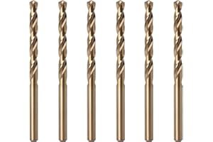 Misuyue 8% Cobalt Drill Bits, Metal Drill Bit Set 4.5mm, 6pcs HSS M42 Carbide Twist Drill Bit for Metal Stainless Hard Steel Aluminum, Wood Drill Bits