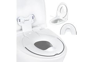 Orzbow Składana deska sedesowa dla maluchów, przenośna deska sedesowa z barierą na mocz, uniwersalna rodzinna deska sedesowa z przyssawką, regulowana długość, łatwa instalacja, konstrukcja dla