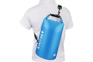 Kiaitre Dry Bag, wasserdichte Tasche mit Schultergurt, 5L 10L 20L Roll Top Wasserdichter Beutel Rucksack für Bootfahren, Rafting, Schwimmen,Snowboarding,Kajak Fahren