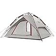 Naturehike Pop Up Tent Automatic Tent Camping Tent 4 Person Tent Dome Tent Family Tent for Party Camping Climbing Traveling (4P Grey)
