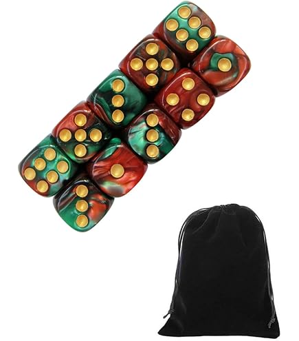Dadi A 6 Facce Con Zampa Di Gatto - Set Da 10 Dadi In Resina Nera (16 Mm) Per Giochi Da Tavolo E Collezionismo