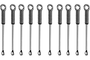 WZONG Pack of 10 Stainless Steel Medicine Spoons Laboratory Micro Scoop Snuff Spoon Powder Scoop for Salts, Herbs, Sand, Glitter Spice Scoop, Black