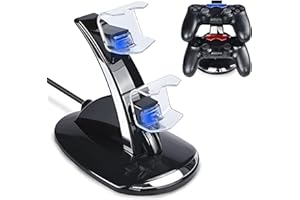 Tihokile Chargeur Manette PS4, Double USB de Charge Rapide Console Contrôleur avec Indicateur LED pour Playstation 4 PS4/PS4 Slim Pro