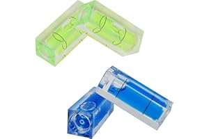 NYNELLY Mini Livello A Bolla 4 pezzi Livello A Bolla Orizzontale quadrato di Alta precisione Livelli di Sospensione immagine segnano Strumenti di Misura Strumenti di Layout 15x15x40MM-2*Blu,2* Giallo